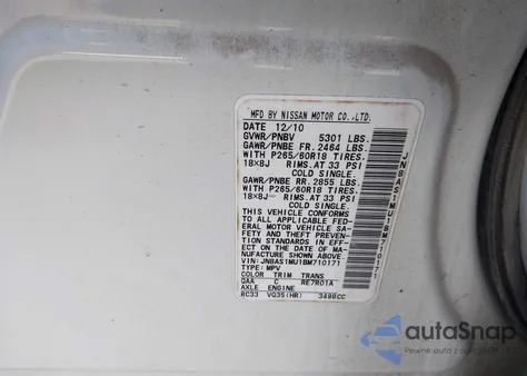 2011 Infiniti Fx35 from USA, damaged, VIN JN8AS1MU1BM710171